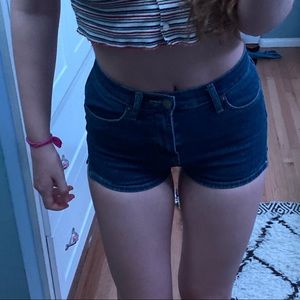 Urban Outfitters Dark Wash High Waisted Shorts